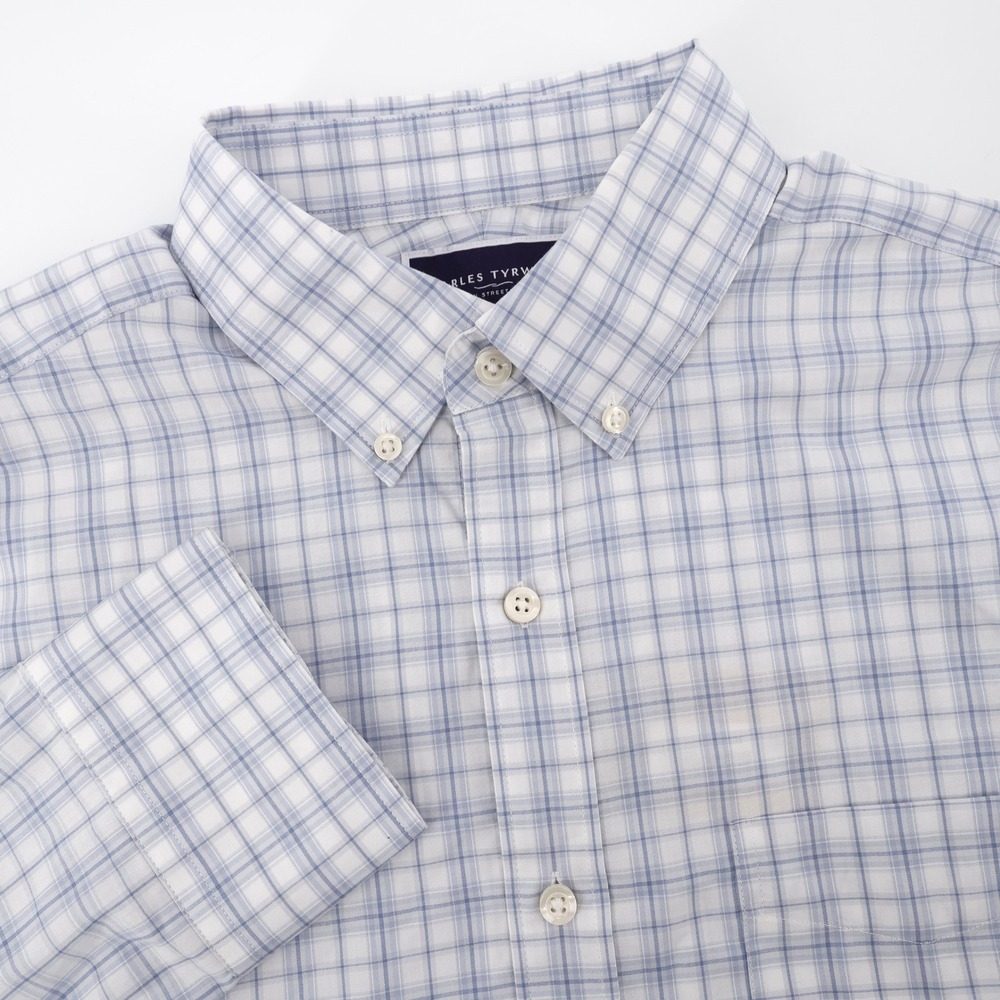NEW Charles Tyrwhitt Non-Iron Slim Fit Button Down Grey Long Sleeve Mens Medium